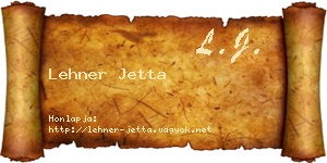 Lehner Jetta névjegykártya